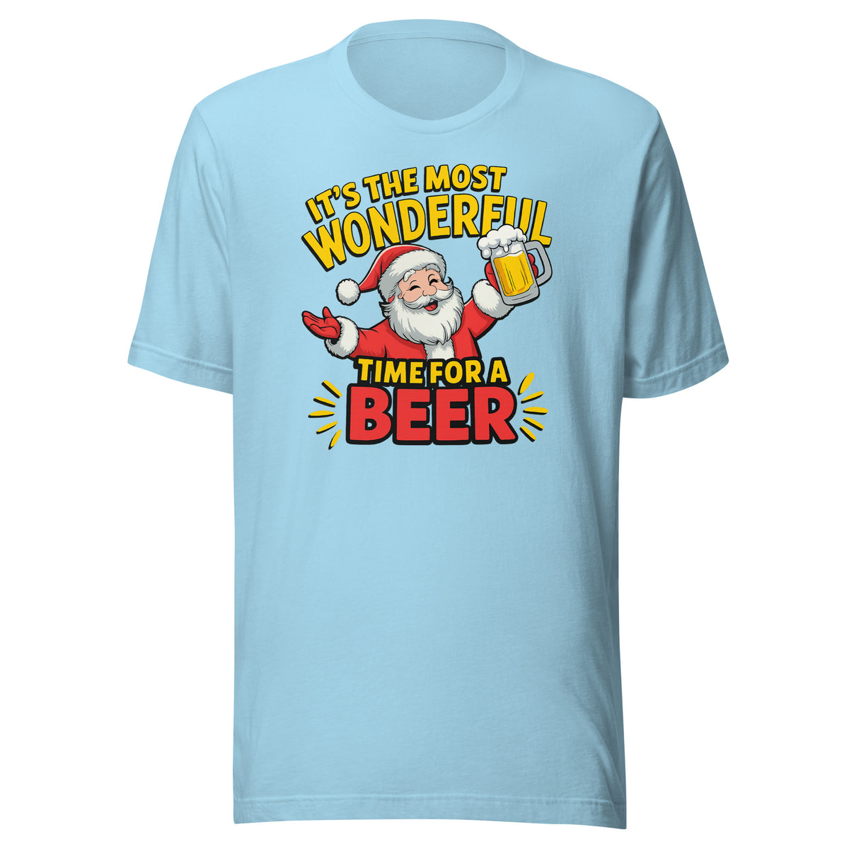 It’s the Most Wonderful Time for a Beer – Unisex T-Shirt – blau, Vorderansicht