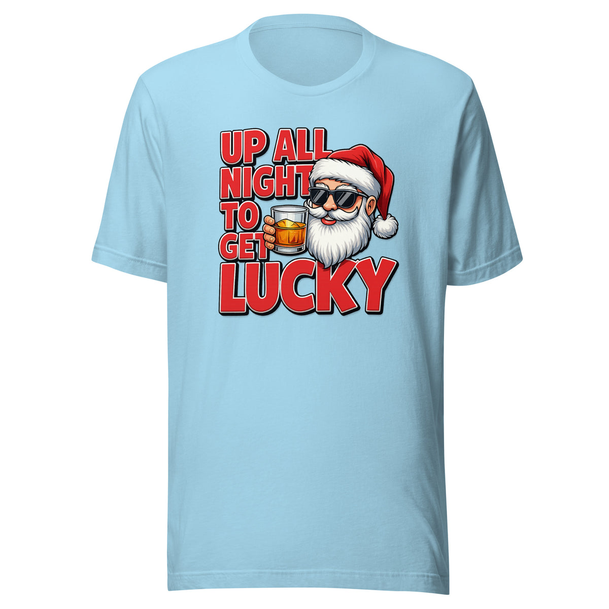 Up All Night To Get Lucky – Unisex T-Shirt – blau, Vorderansicht