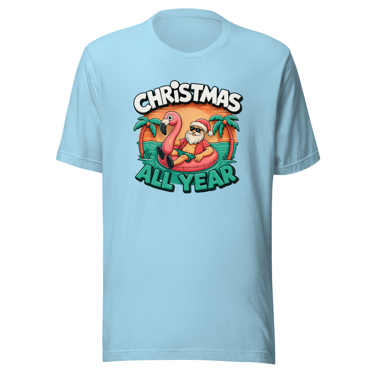Christmas All Year – Unisex T-Shirt – blau, Vorderansicht