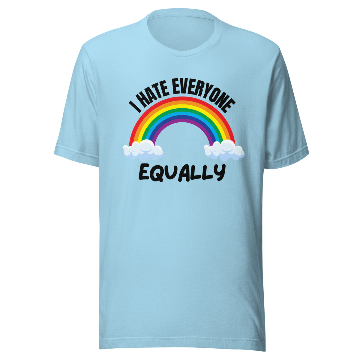 I Hate Everyone Equally – T-Shirt Unisex – blau, Vorderansicht