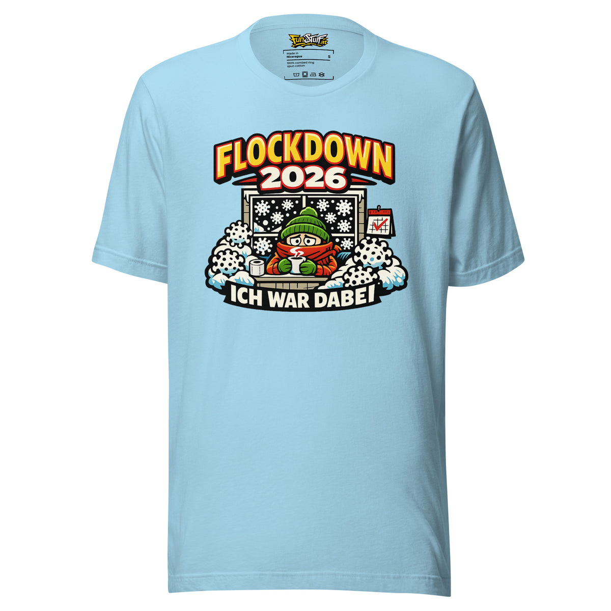 Flockdown 2026 – Ich war dabei – Unisex T-Shirt – blau, Vorderansicht