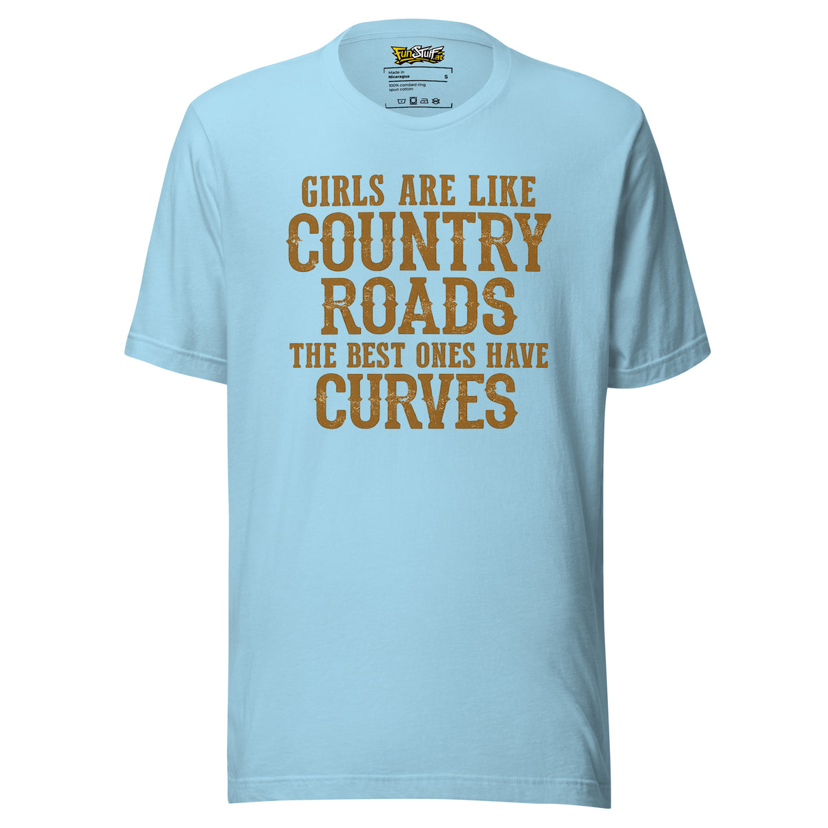 Girls Are Like Country Roads – Unisex T-Shirt – blau, Vorderansicht