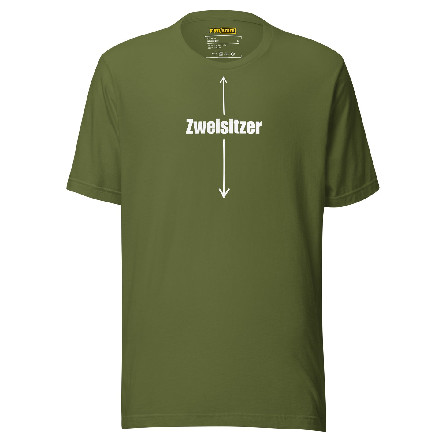 Two-seater – Funny shirt for men with arrow and statement