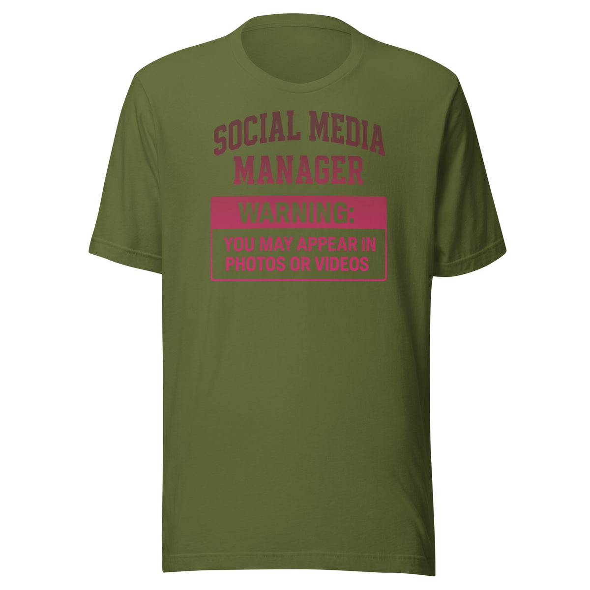 Social Media Manager - Unisex T-Shirt – olivgrün, Vorderansicht