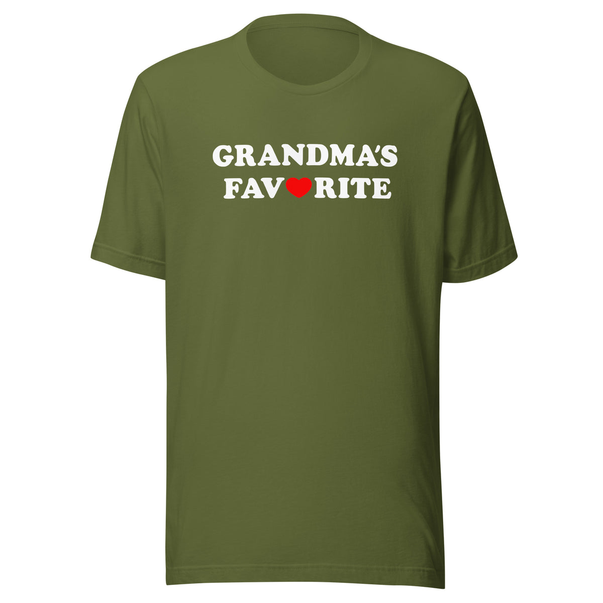 Grandma’s Favorite Unisex T-Shirt – olivgrün, Vorderansicht