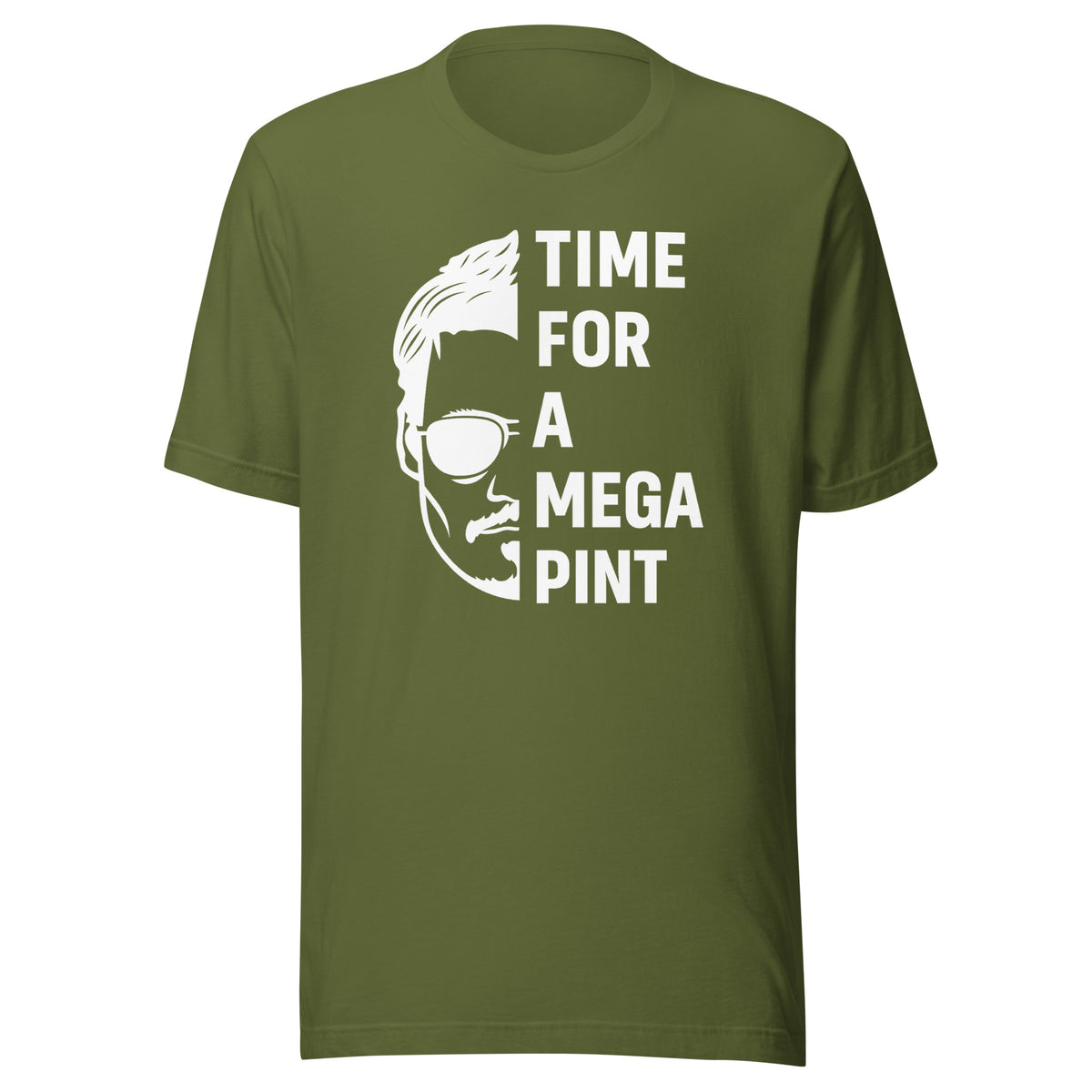 Time for a Mega Pint Unisex T-Shirt – olivgrün, Vorderansicht