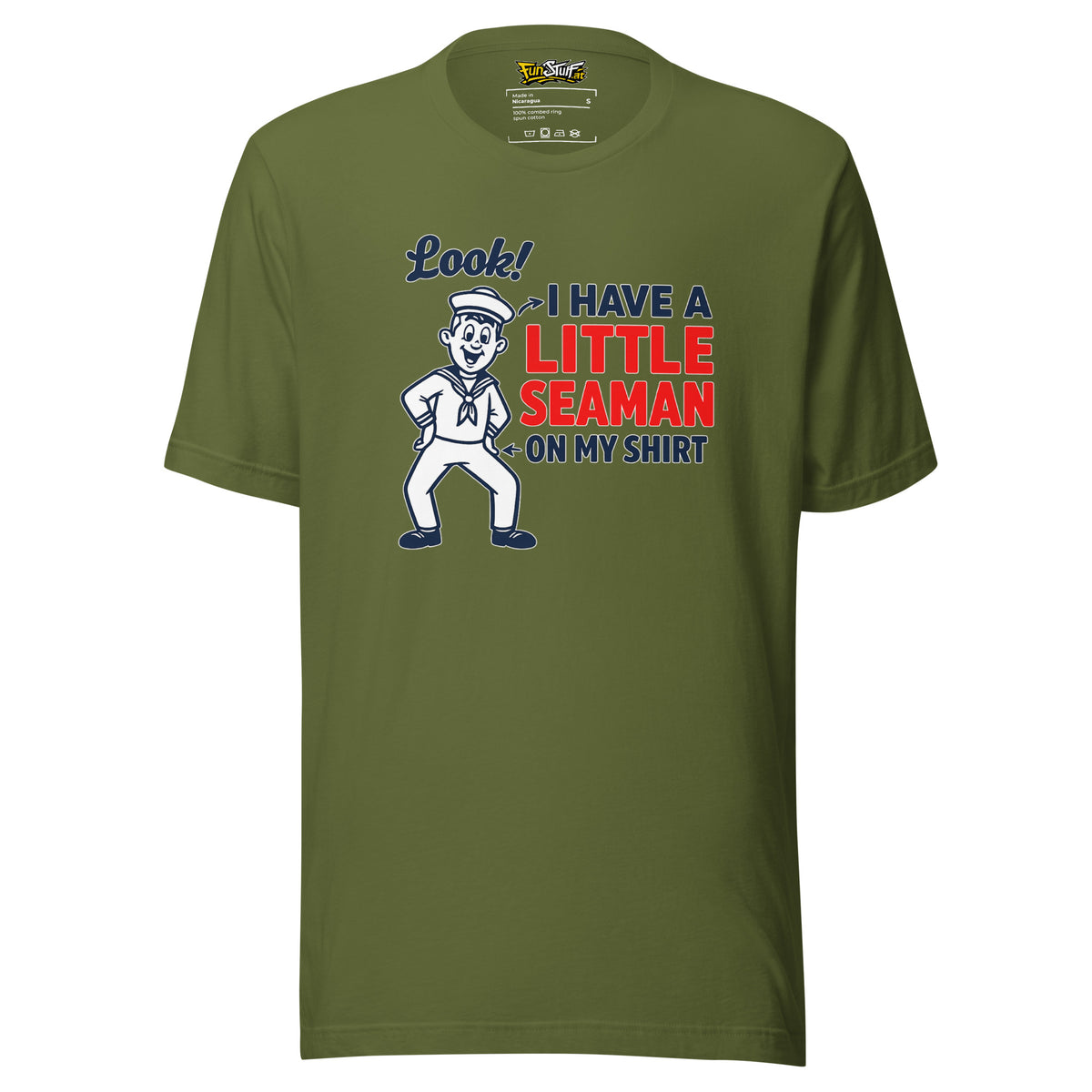 I Have a Little Seaman – Unisex T-Shirt – olivgrün, Vorderansicht