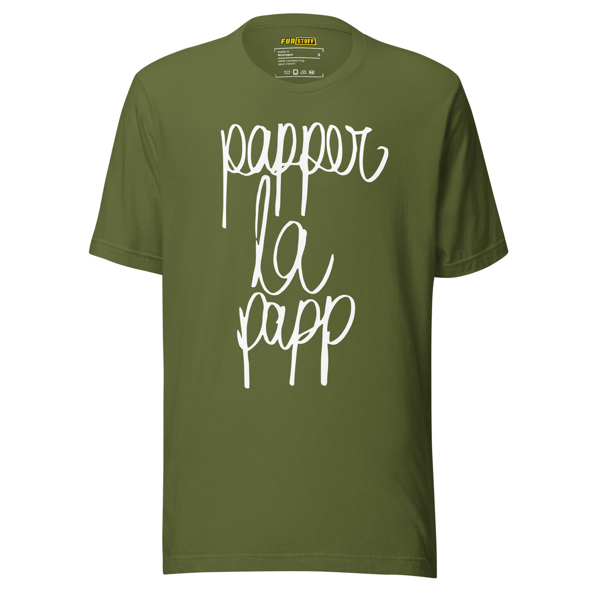 Papper la Papp – Unisex T-Shirt – olivgrün, Vorderansicht