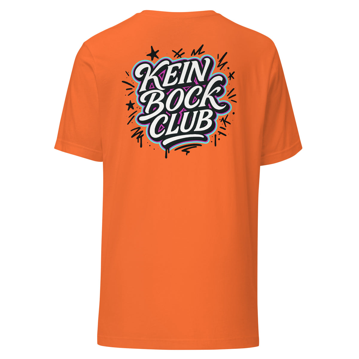 Kein Bock Club – Unisex T-Shirt Backprint – orange, Rückansicht