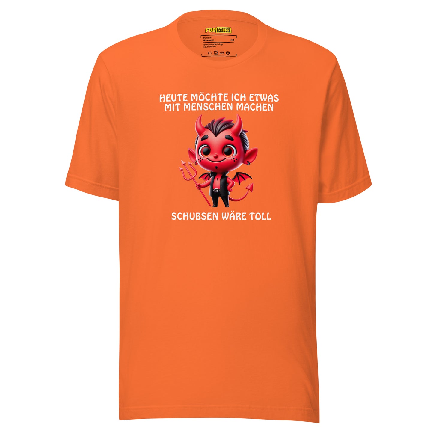 Schubsen wäre toll – Teufel-Shirt mit Haltungsschaden