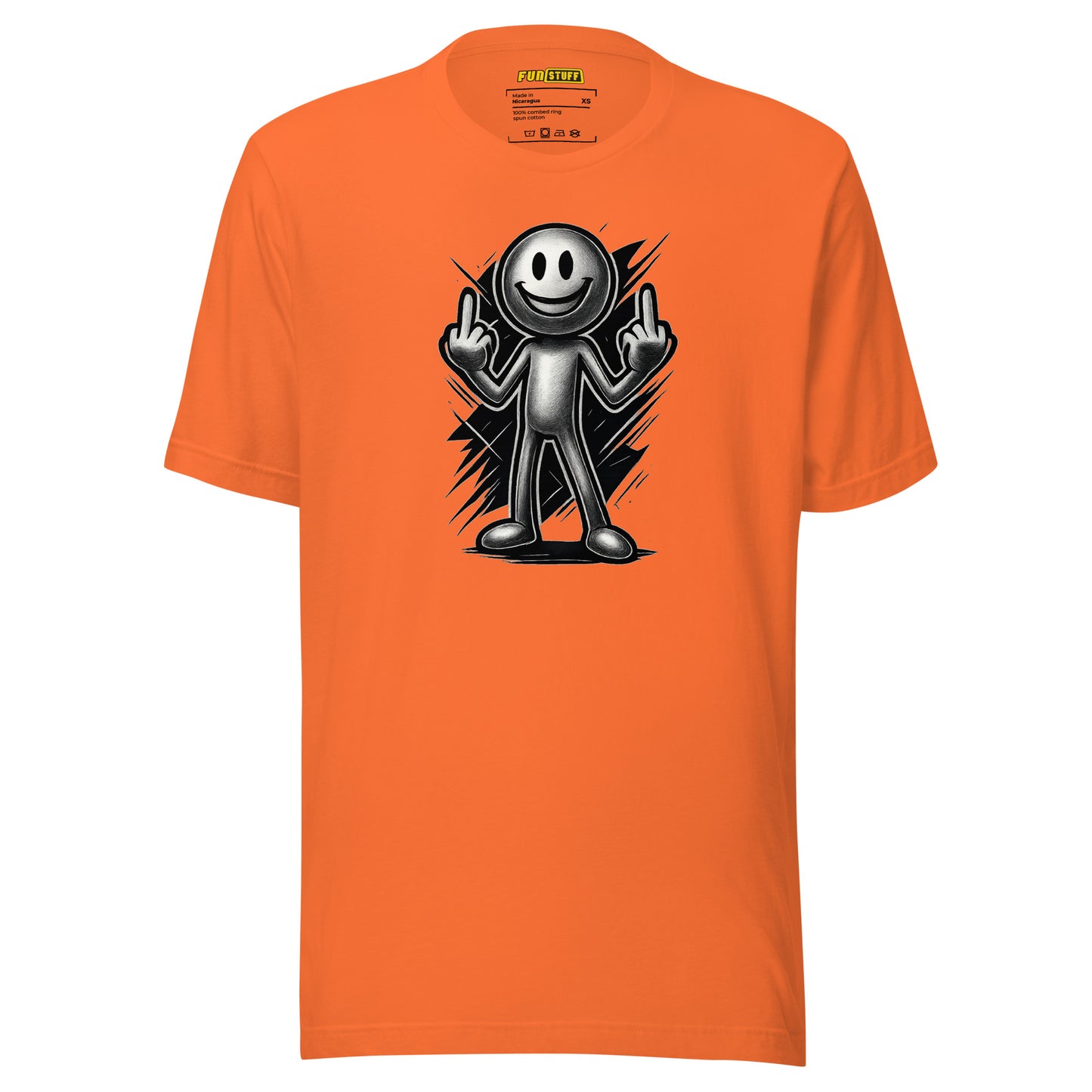 Smiley mit Haltung – Doppelter Mittelfinger – Unisex T-Shirt