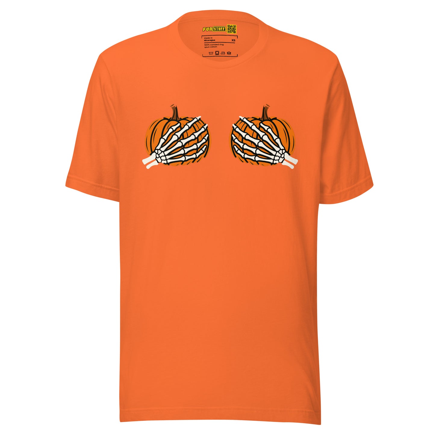 Pumpkin Boobs – Halloween Shirt mit Skeletthänden