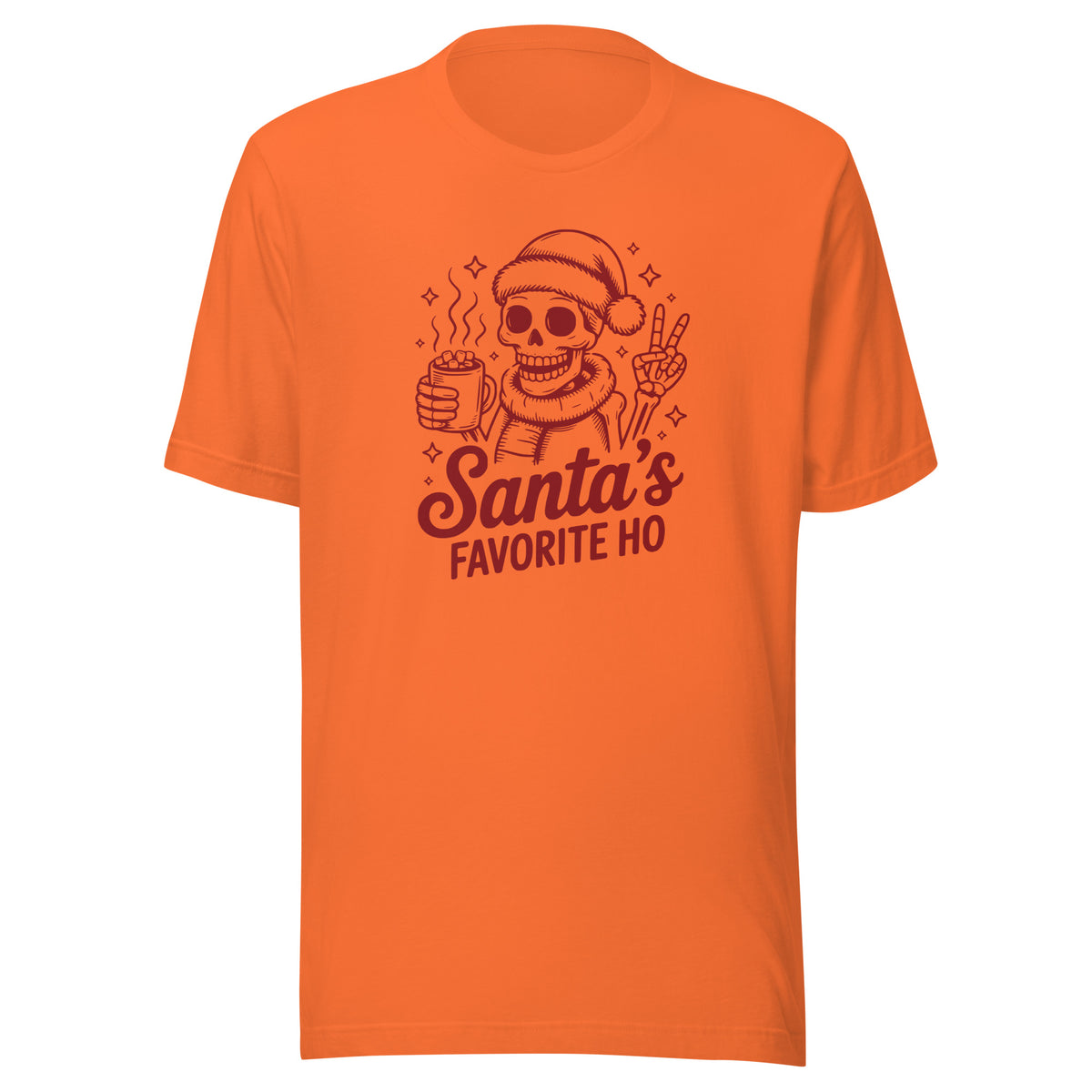 Santa’s Favorite Ho – Unisex T-Shirt – orange, Vorderansicht