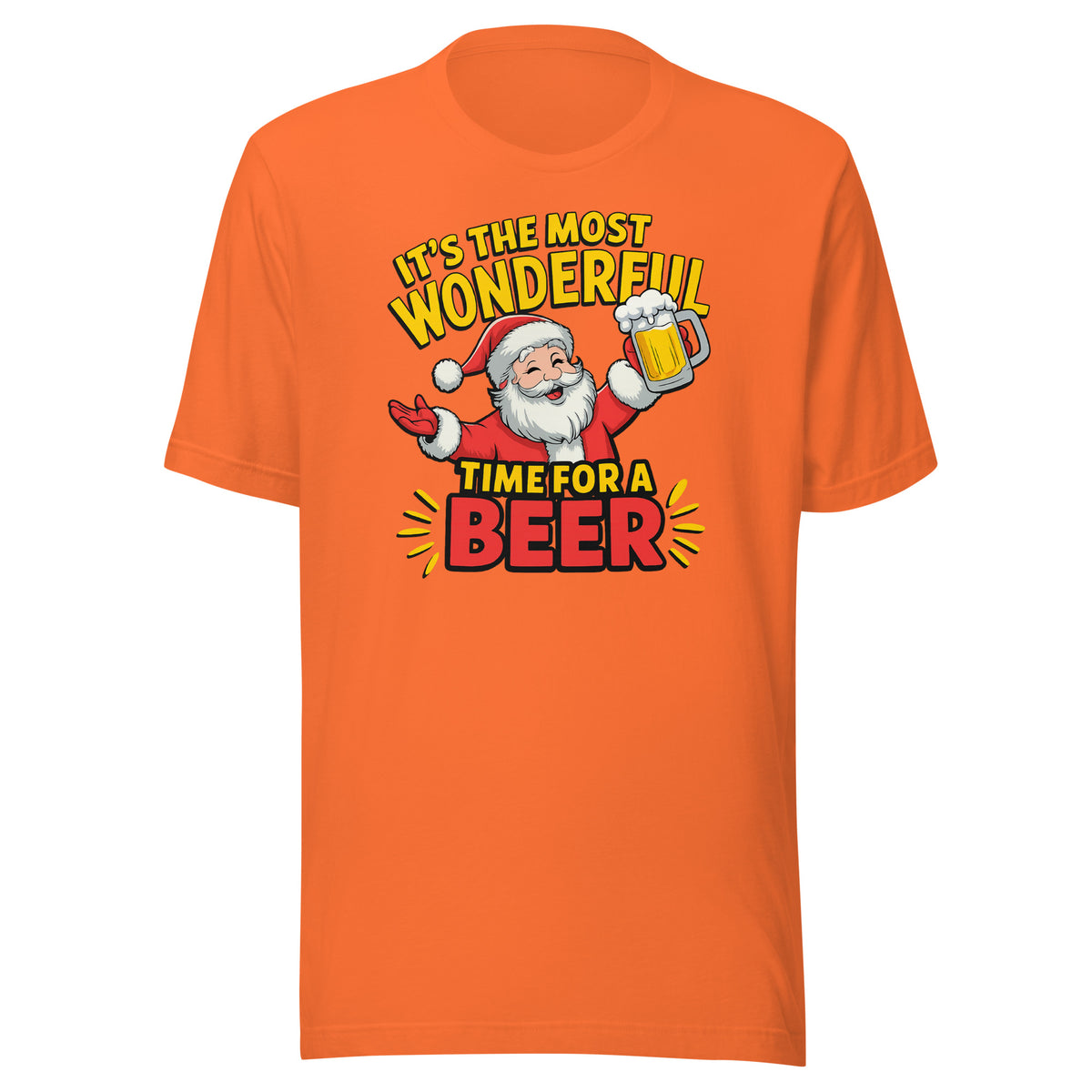 It’s the Most Wonderful Time for a Beer – Unisex T-Shirt – orange, Vorderansicht