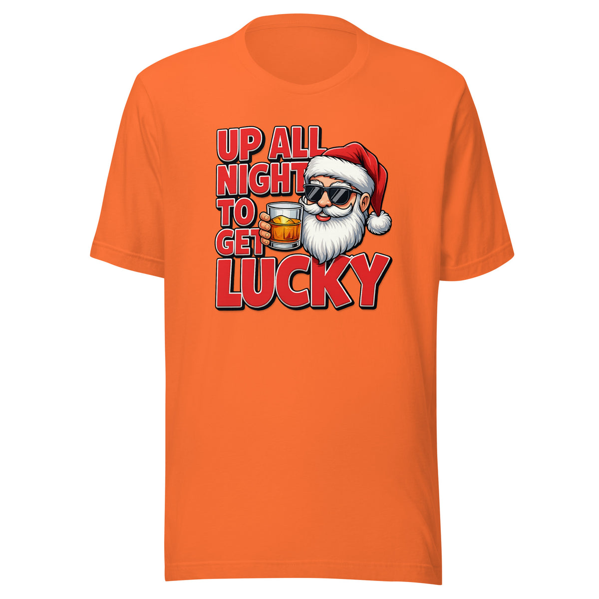 Up All Night To Get Lucky – Unisex T-Shirt – orange, Vorderansicht