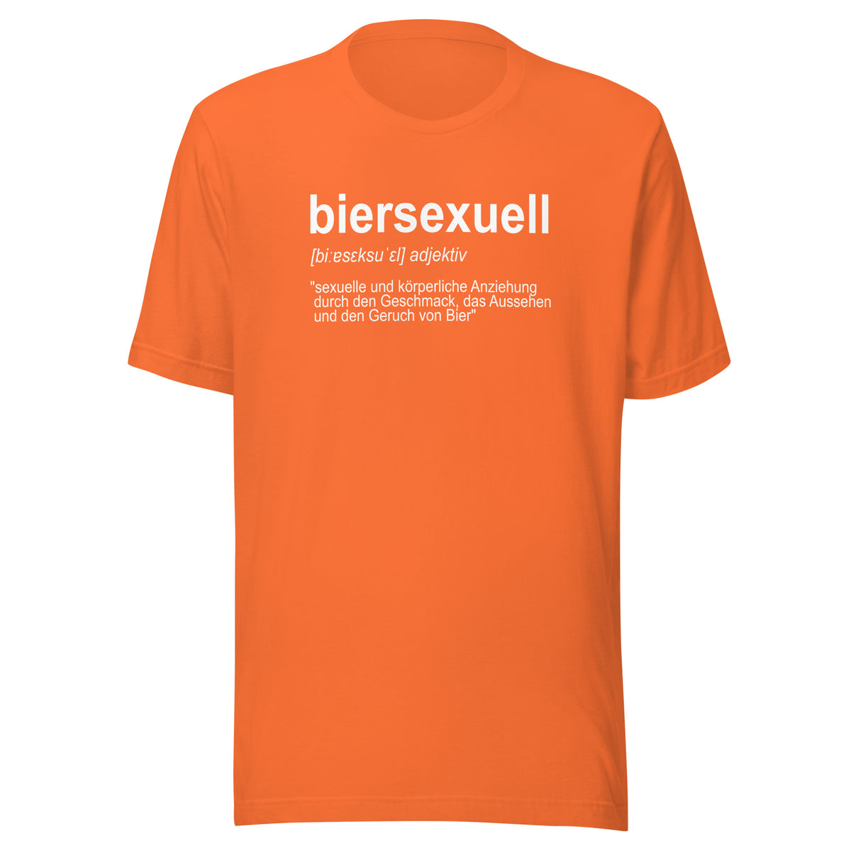 Biersexuell – Unisex T-Shirt – orange, Vorderansicht