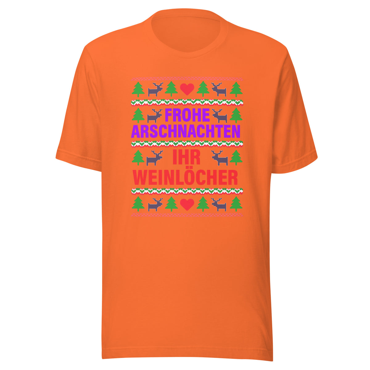 Frohe Arschnachten – Unisex T-Shirt – orange, Vorderansicht