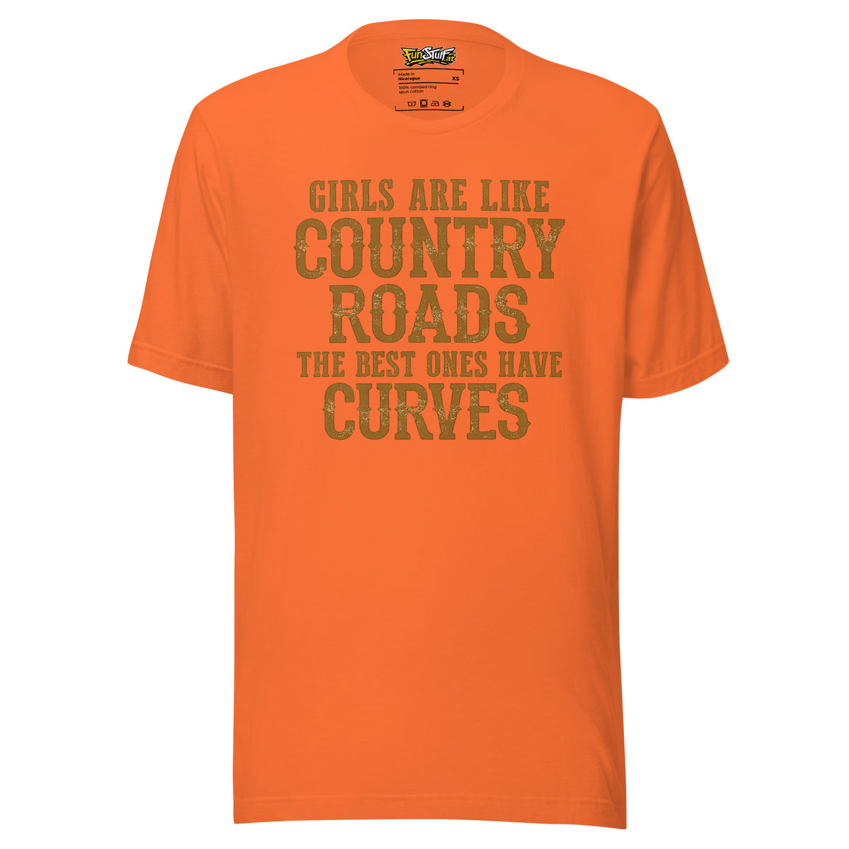 Girls Are Like Country Roads – Unisex T-Shirt – orange, Vorderansicht