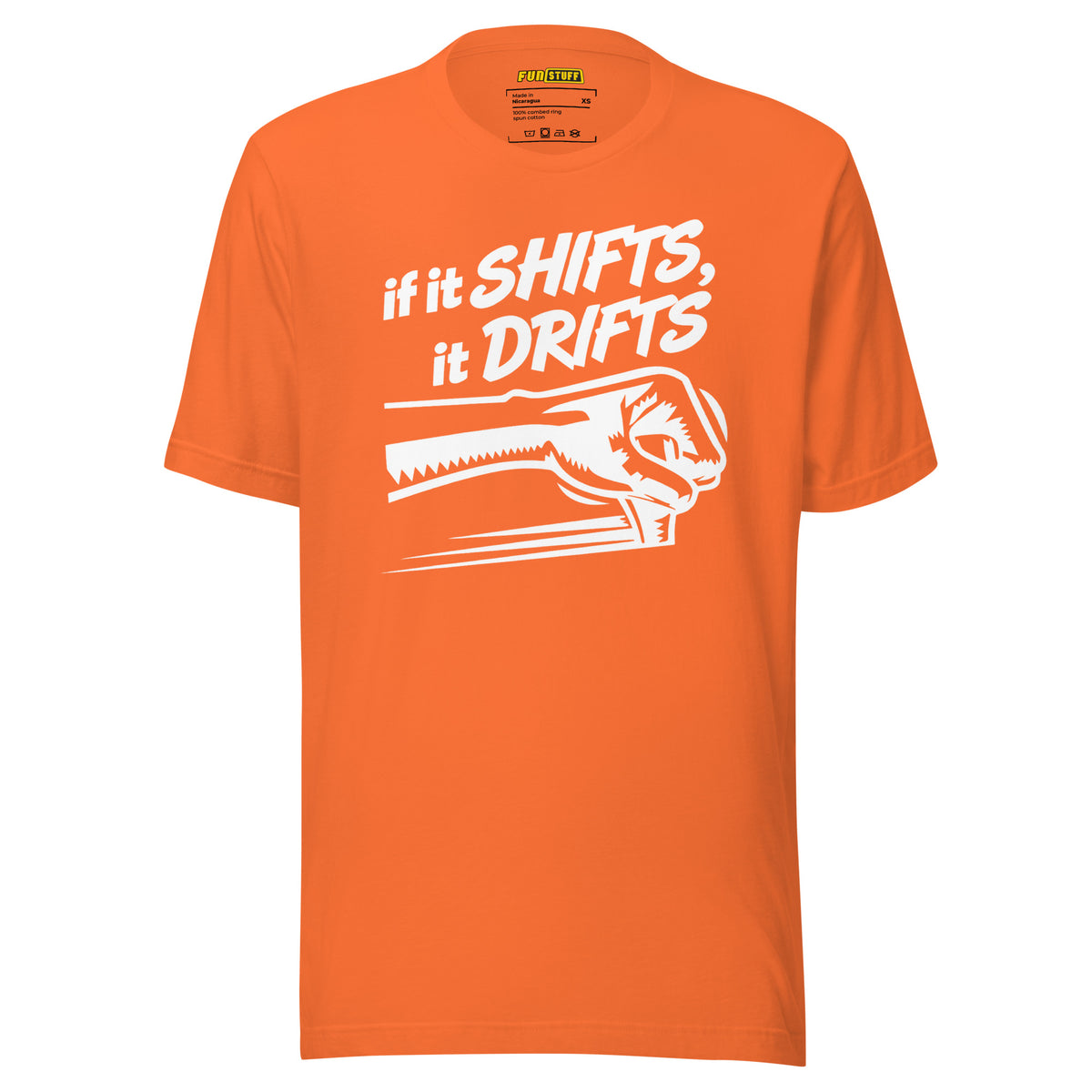 If It Shifts It Drifts Unisex-T-Shirt – orange, Vorderansicht