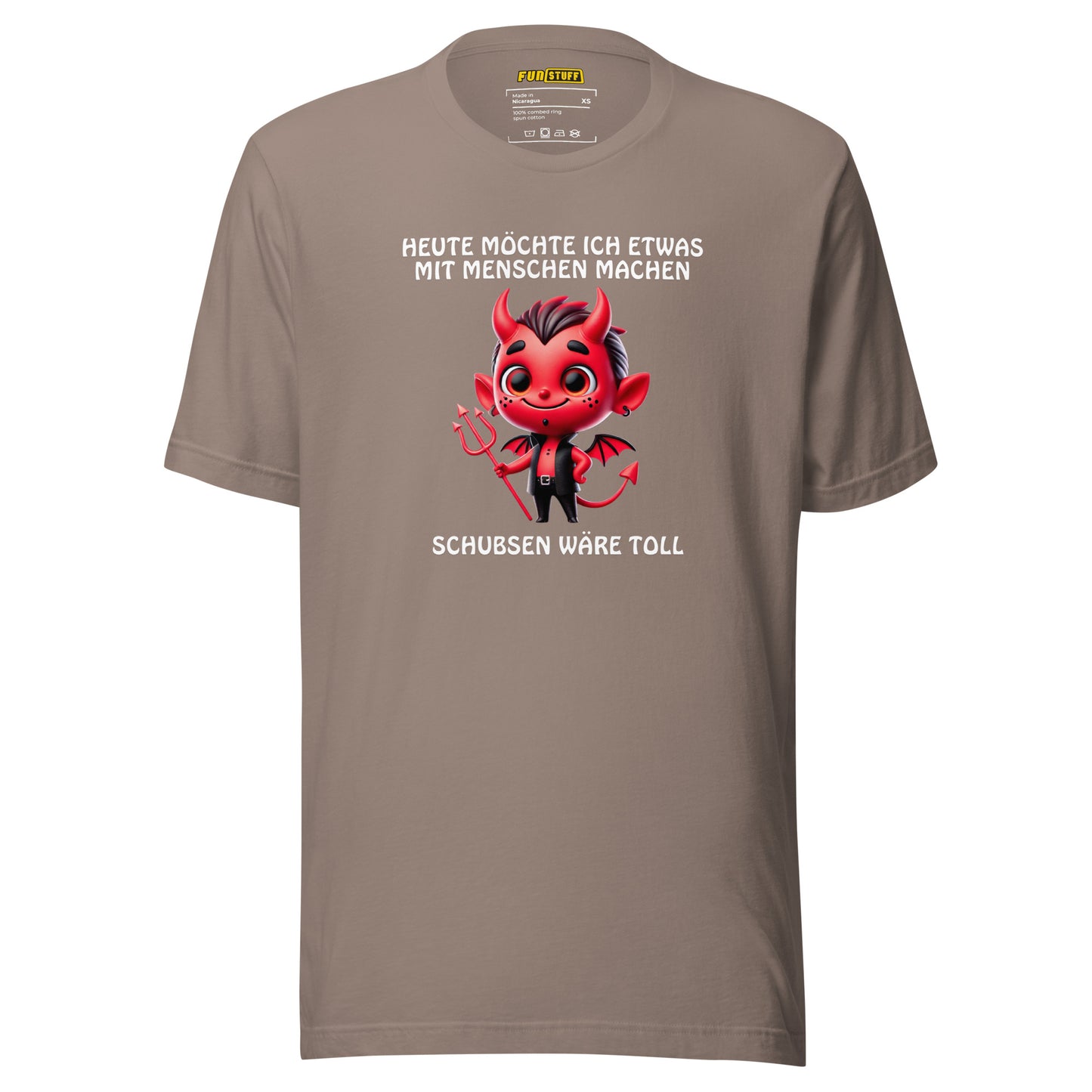 Schubsen wäre toll – Teufel-Shirt mit Haltungsschaden