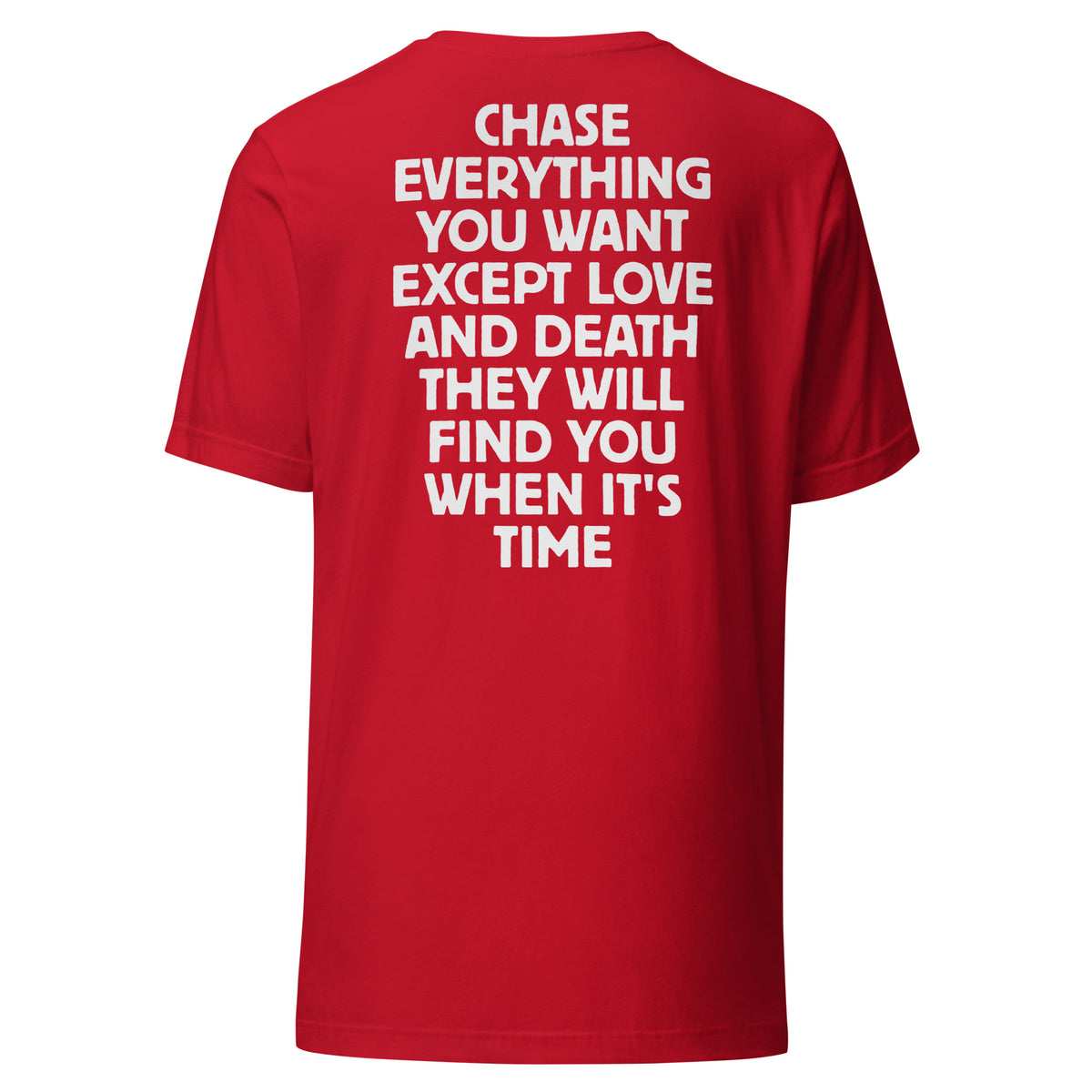 Chase Everything You Want – Statement T-Shirt (Backprint) – rot, Rückansicht