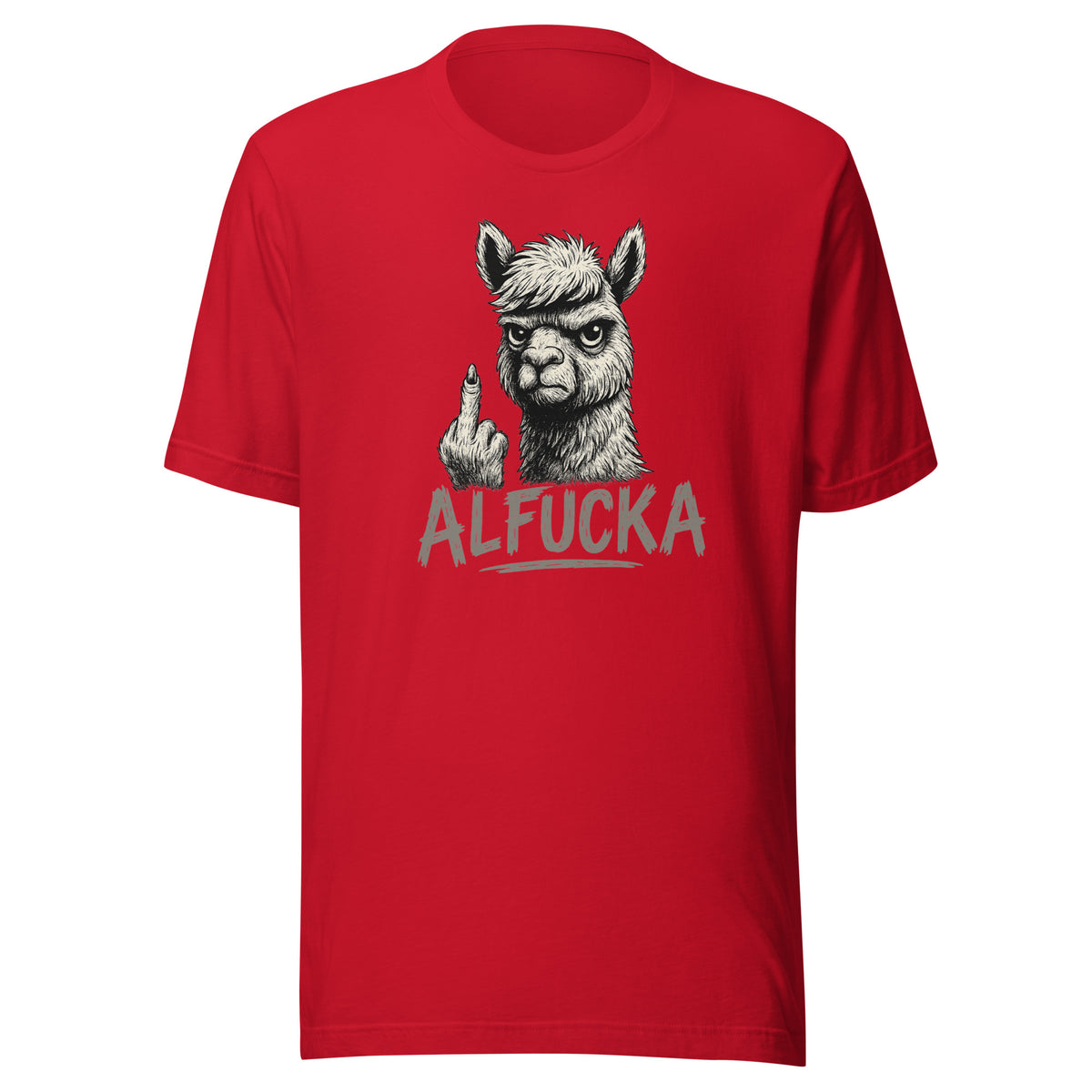 Alfucka – Unisex T-Shirt – rot, Vorderansicht