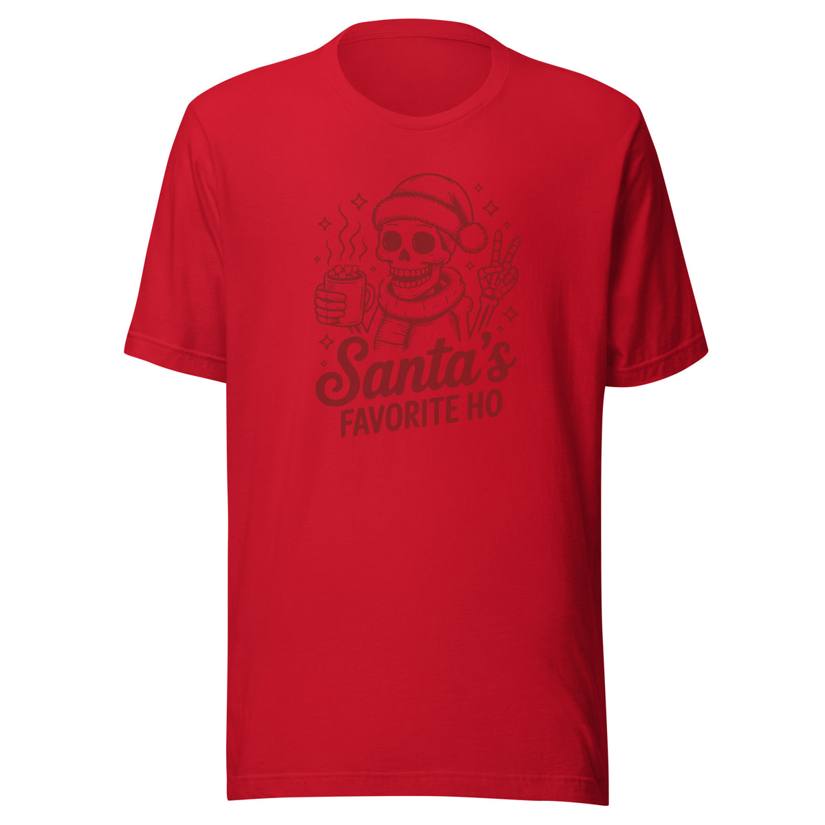 Santa’s Favorite Ho – Unisex T-Shirt – rot, Vorderansicht
