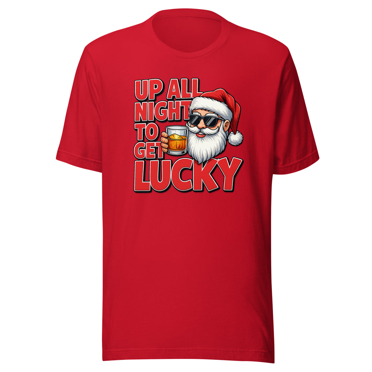 Up All Night To Get Lucky – Unisex T-Shirt – rot, Vorderansicht