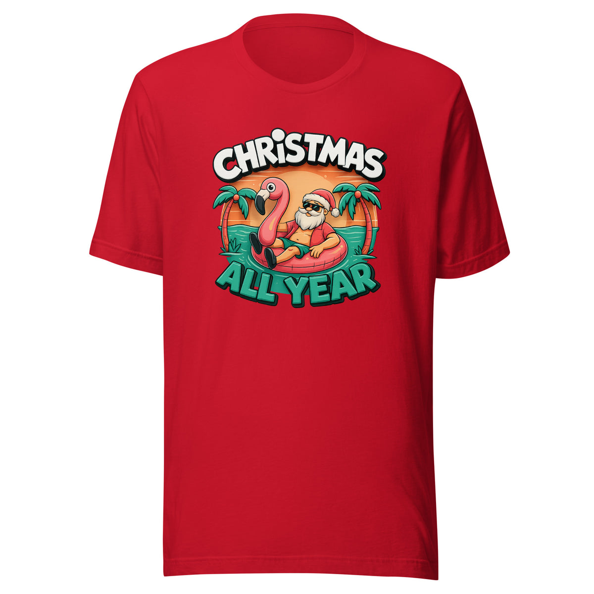 Christmas All Year – Unisex T-Shirt – rot, Vorderansicht