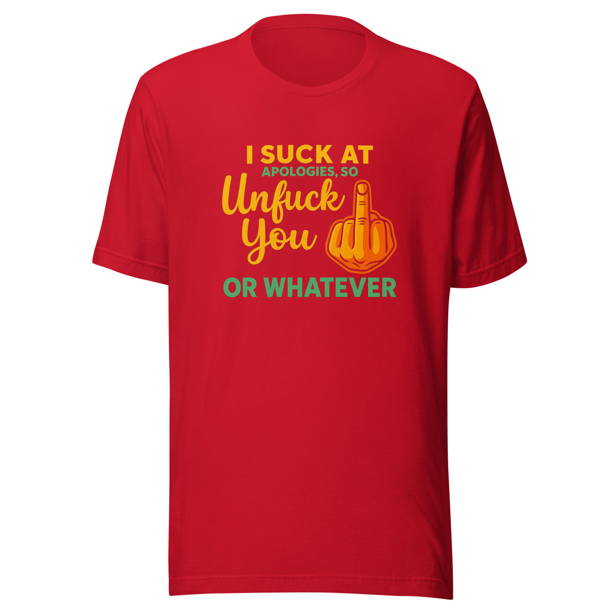 Unfuck You – Unisex T-Shirt – rot, Vorderansicht