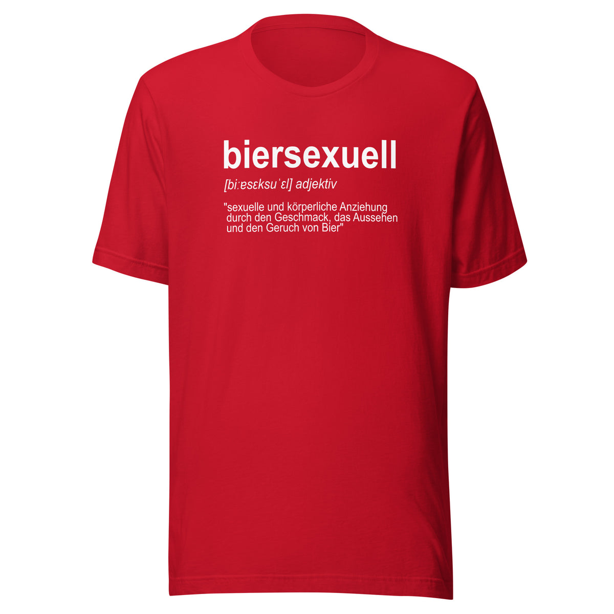 Biersexuell – Unisex T-Shirt – rot, Vorderansicht