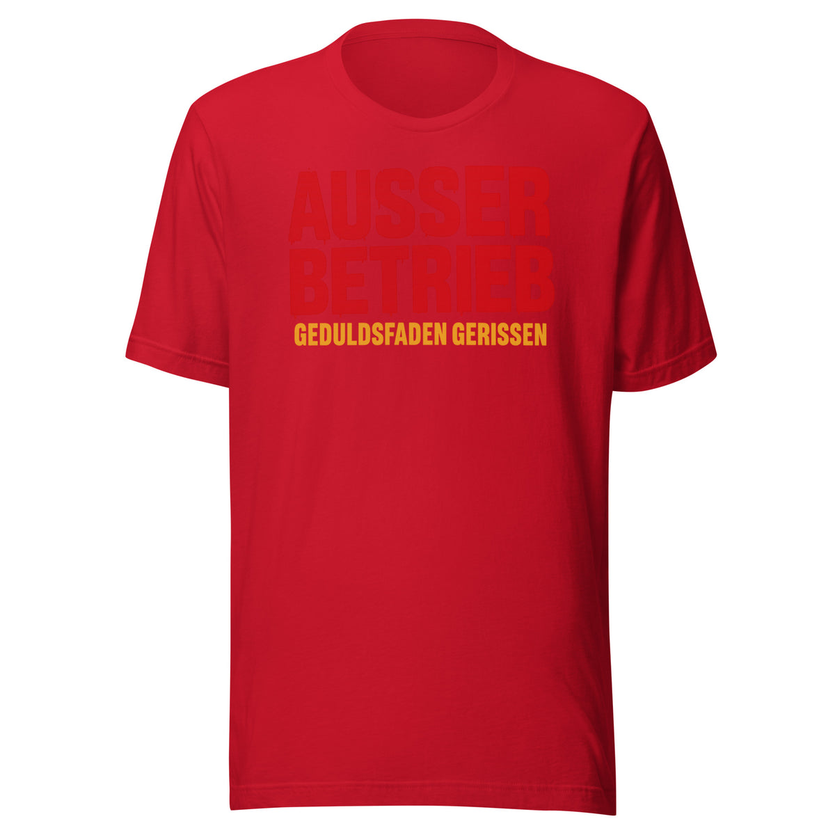 Außer Betrieb – Geduldsfaden gerissen Unisex T-Shirt – rot, Vorderansicht