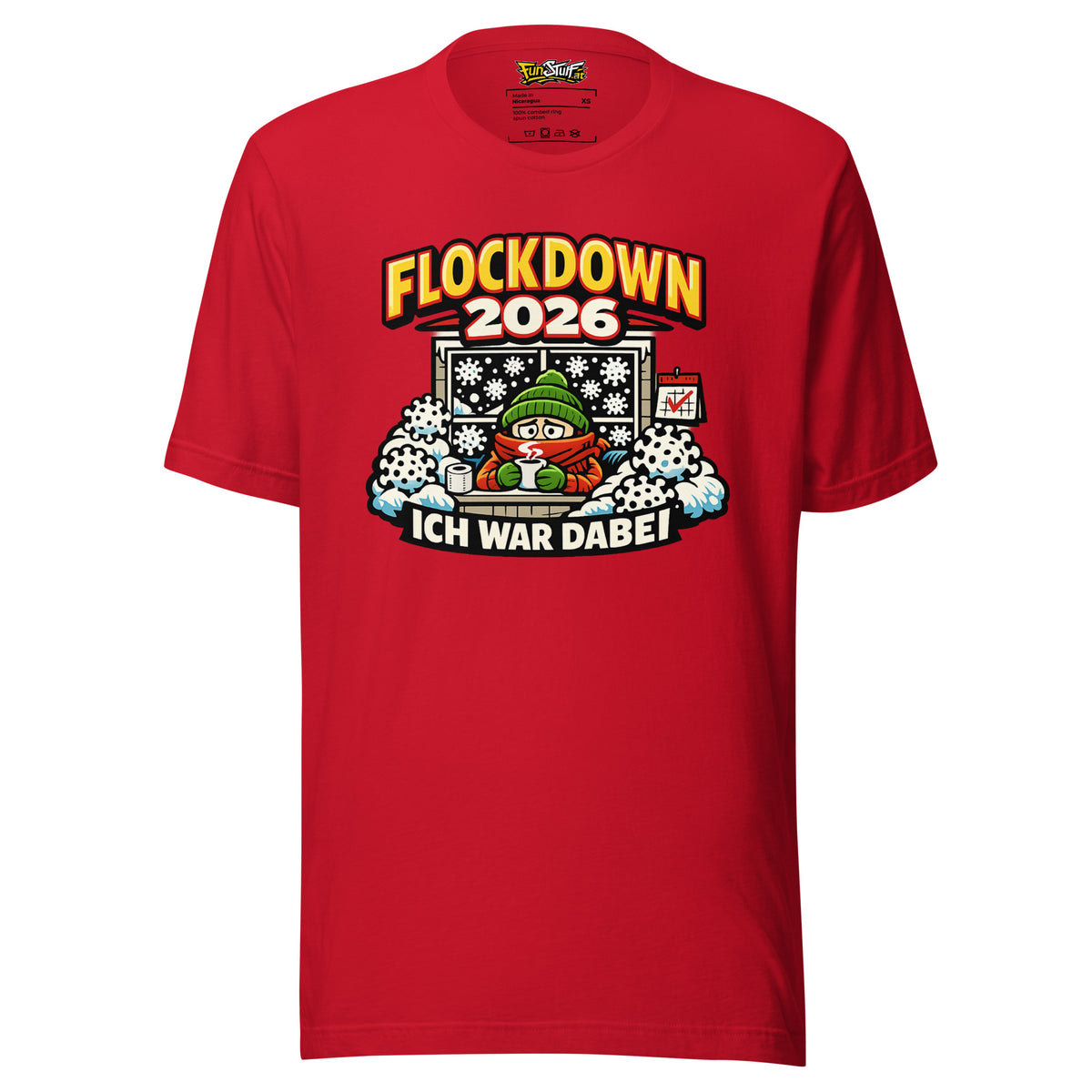Flockdown 2026 – Ich war dabei – Unisex T-Shirt – rot, Vorderansicht