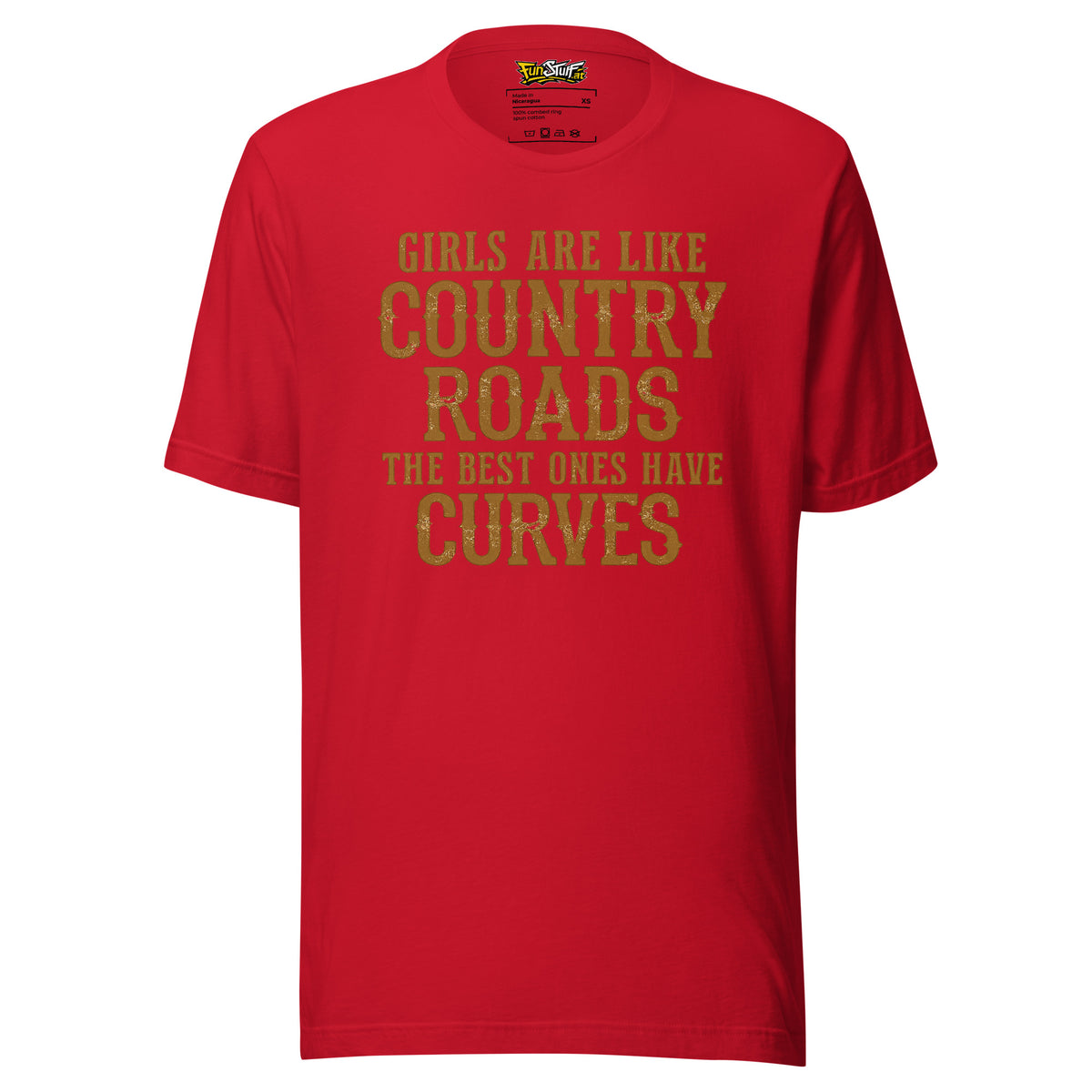 Girls Are Like Country Roads – Unisex T-Shirt – rot, Vorderansicht