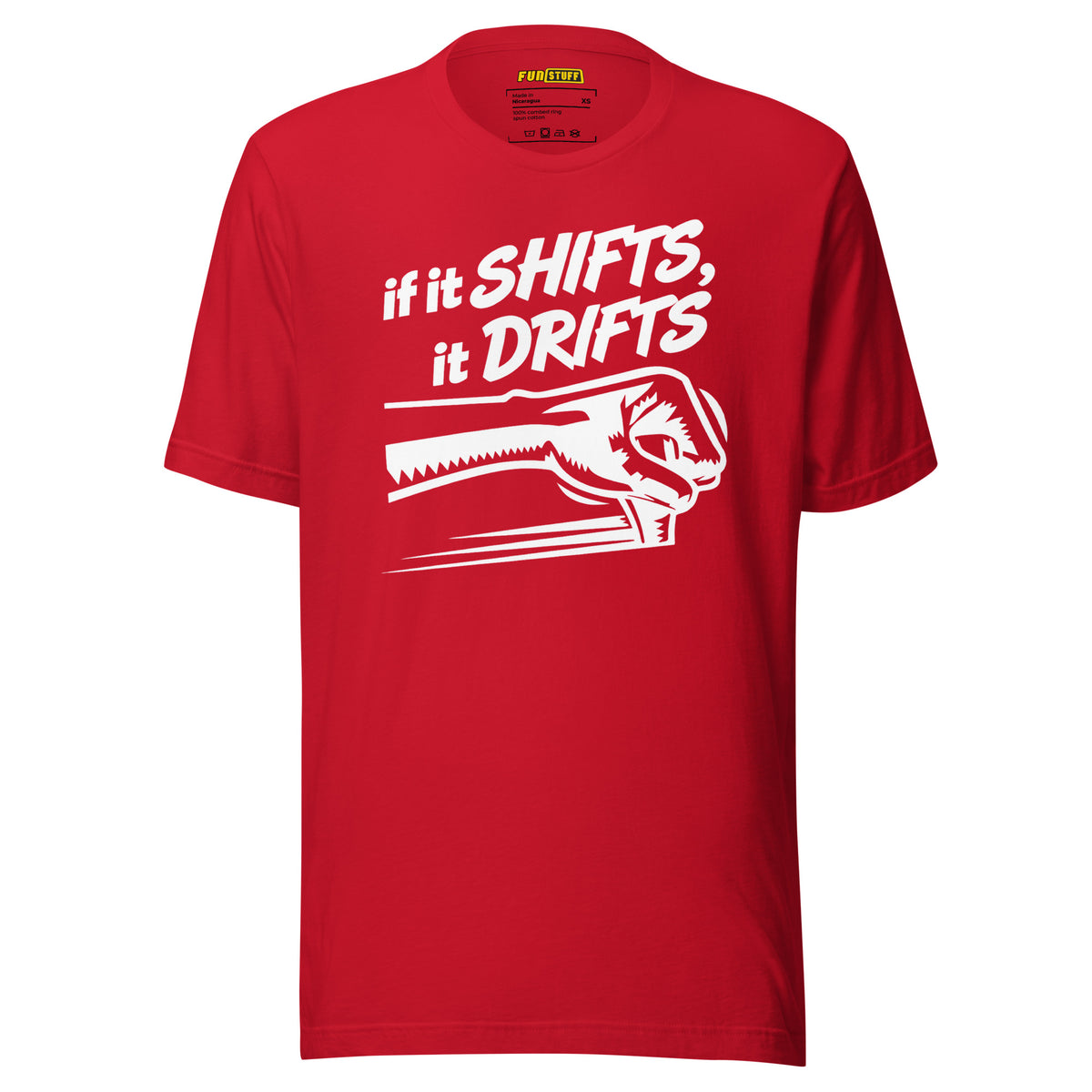 If It Shifts It Drifts Unisex-T-Shirt – rot, Vorderansicht