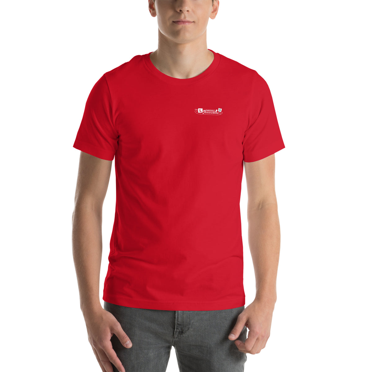 Fahrschule Janeschitz - Unisex-T-Shirt – rot, Vorderansicht