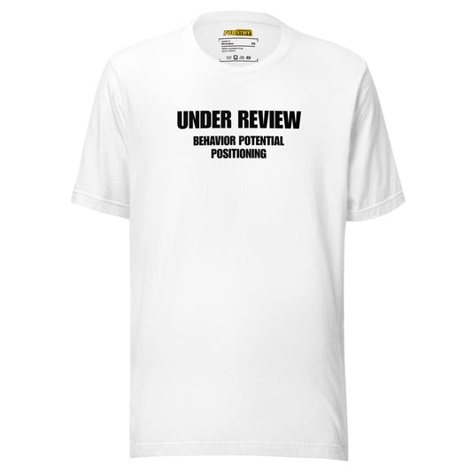 Under Review – Verhalten, Potenzial, Positionierung | Ironisches Unisex-Shirt