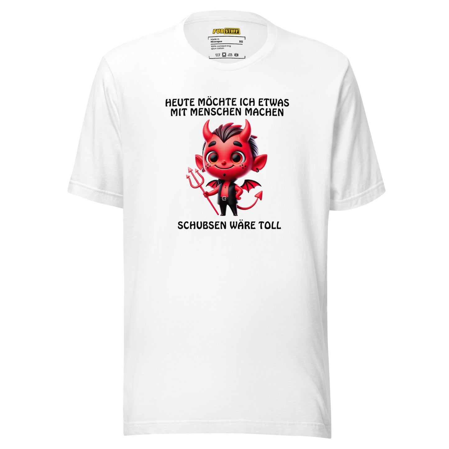 Schubsen wäre toll – Teufel-Shirt mit Haltungsschaden