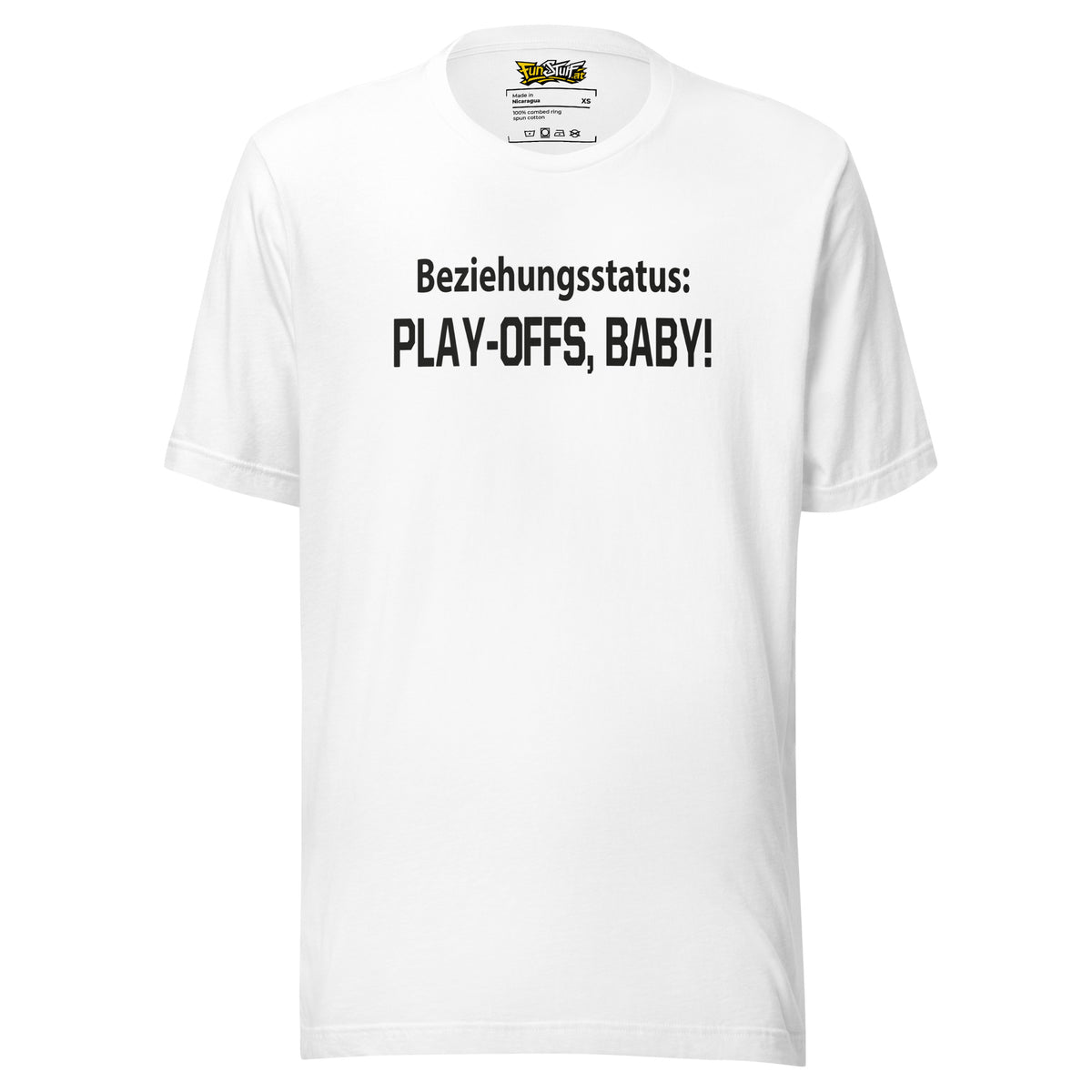 Beziehungsstatus: Play-Offs, Baby! – Unisex T-Shirt – weiß, Vorderansicht