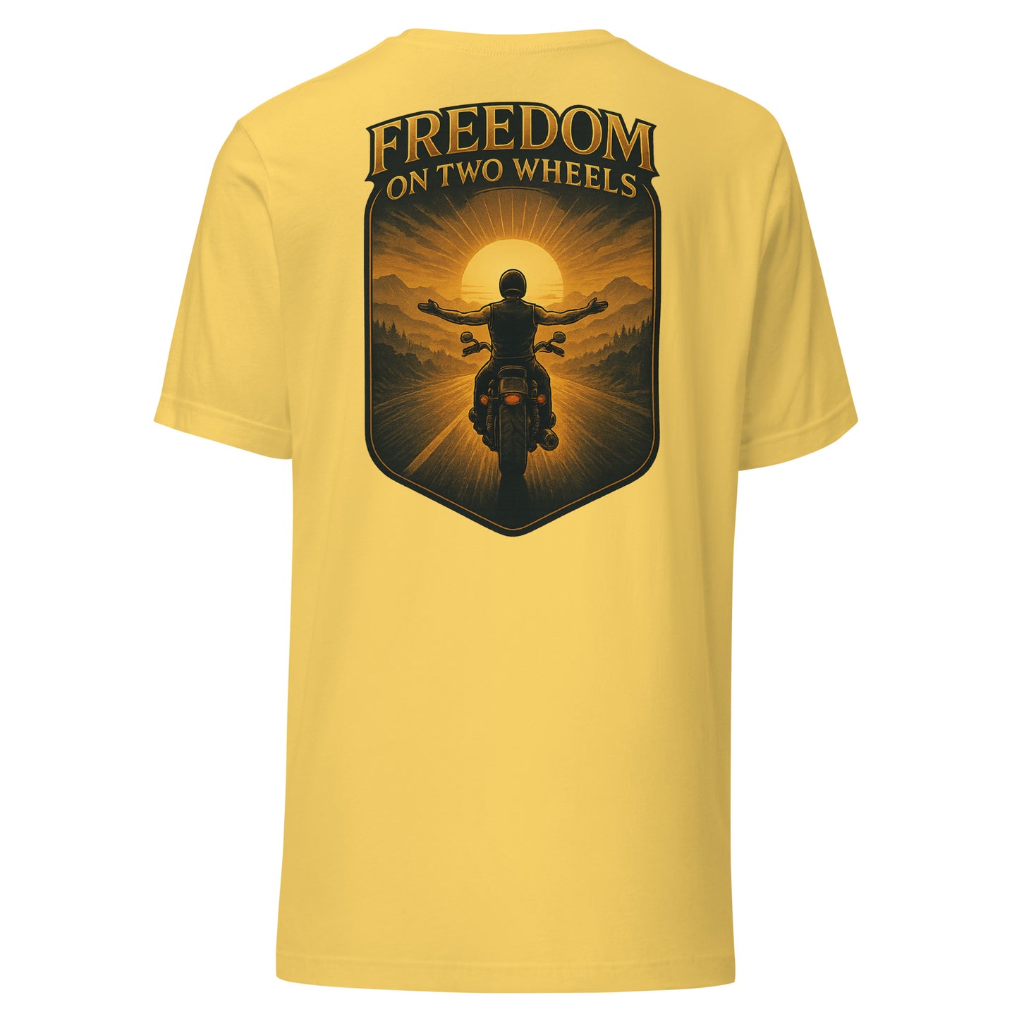 Freedom on Two Wheels - Backprint Unisex-T-Shirt