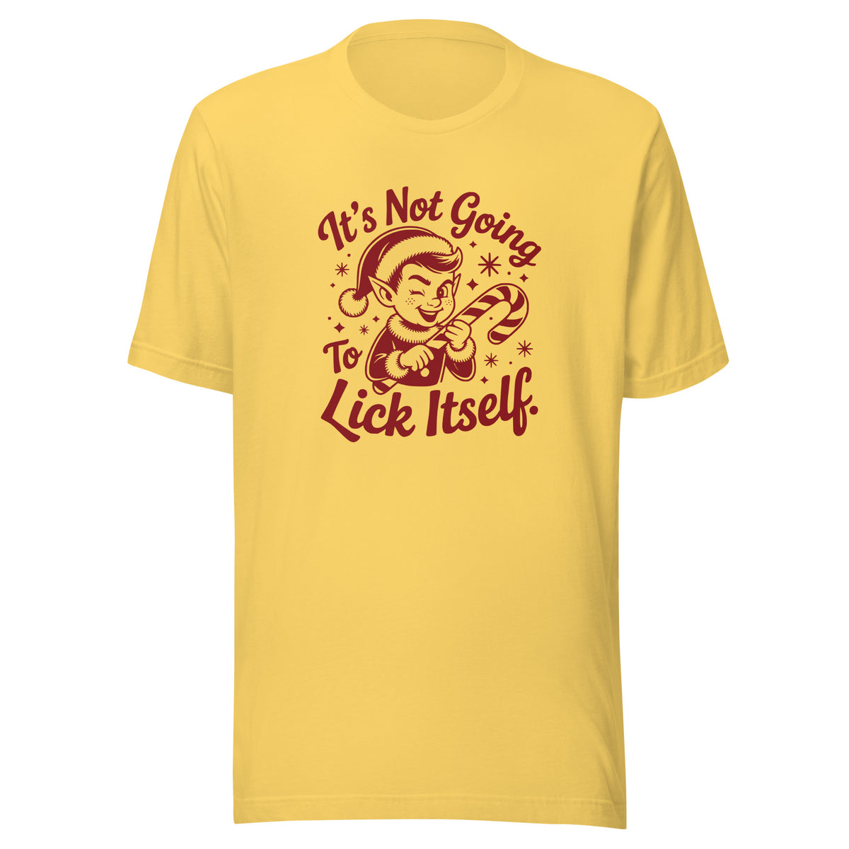It’s Not Going To Lick Itself – Unisex T-Shirt – gelb, Vorderansicht