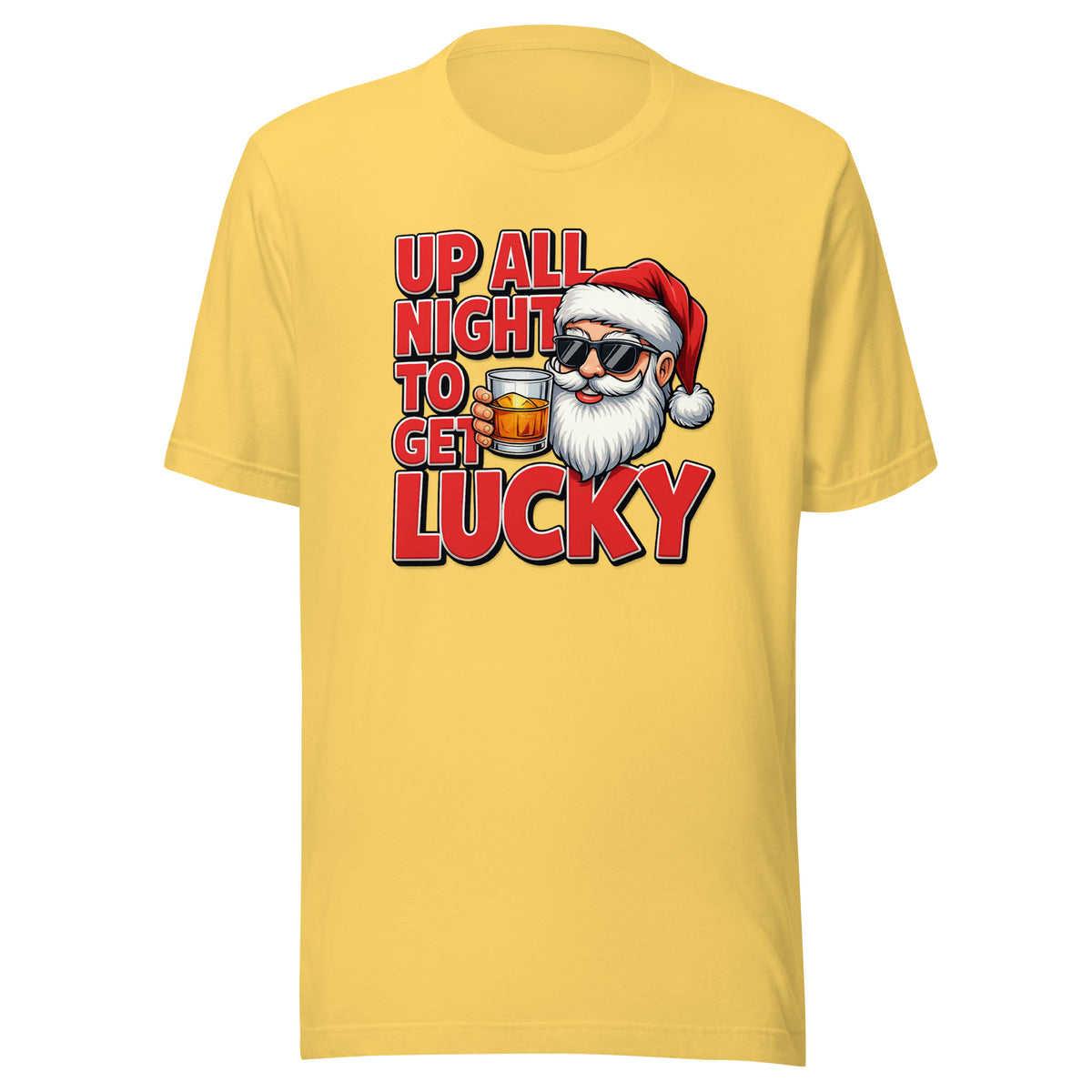 Up All Night To Get Lucky – Unisex T-Shirt – gelb, Vorderansicht