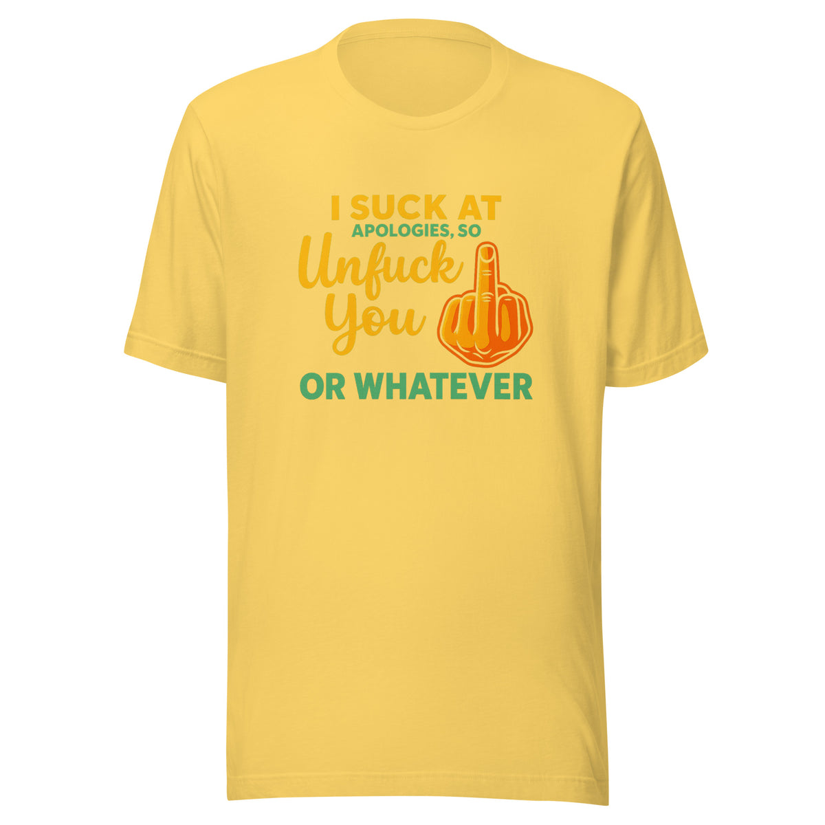 Unfuck You – Unisex T-Shirt – gelb, Vorderansicht