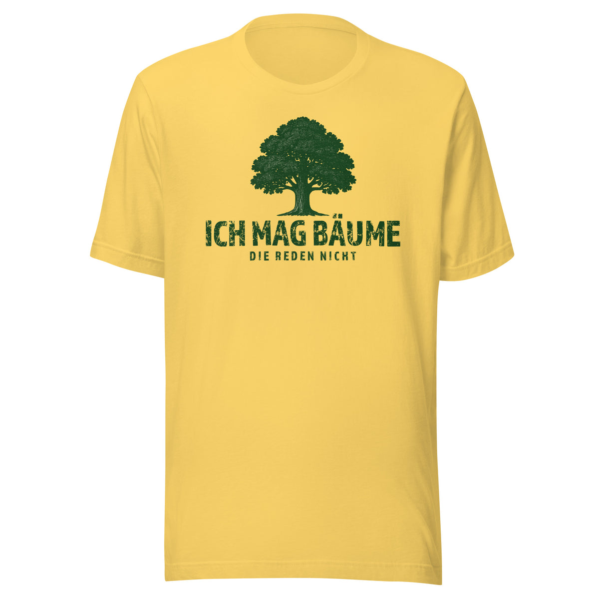 Ich mag Bäume – Die reden nicht – Unisex T-Shirt – gelb, Vorderansicht