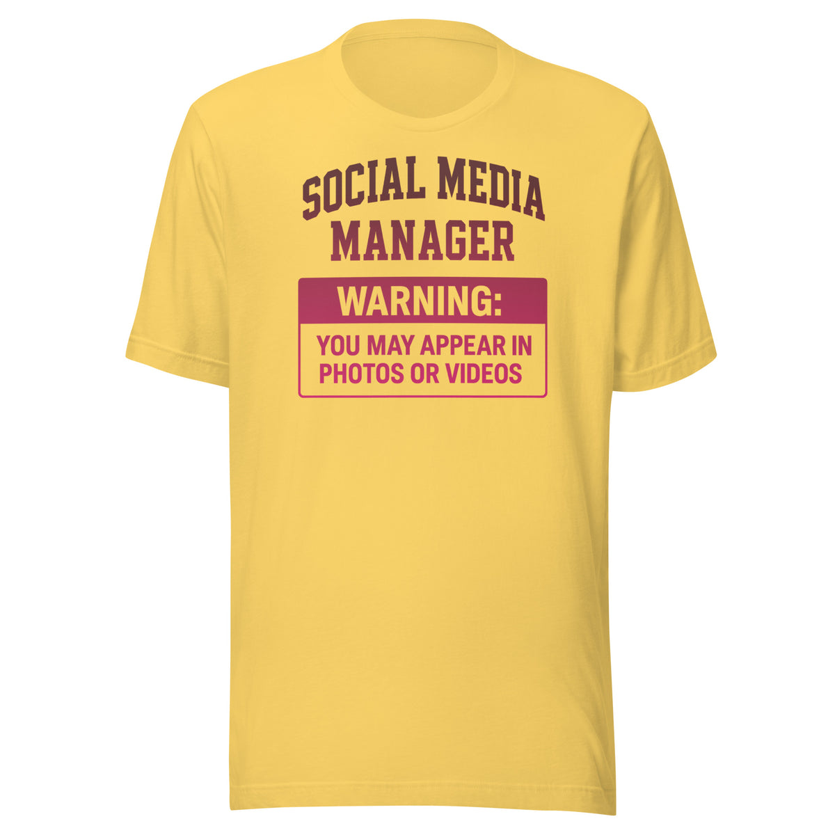 Social Media Manager - Unisex T-Shirt – gelb, Vorderansicht