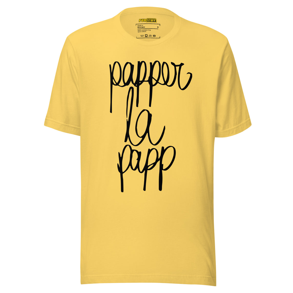 Papper la Papp – Unisex T-Shirt – gelb, Vorderansicht