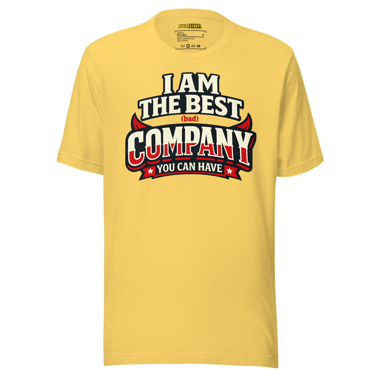 I Am The Best (Bad) Company – Unisex Statement T-Shirt – gelb, Vorderansicht