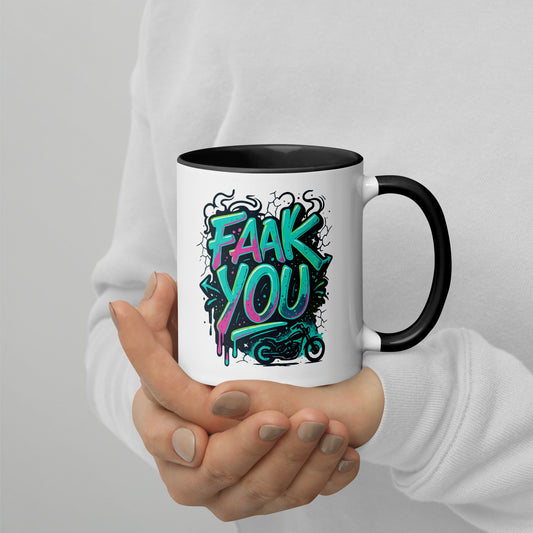 FAAK YOU - Tasse mit farbiger Innenseite