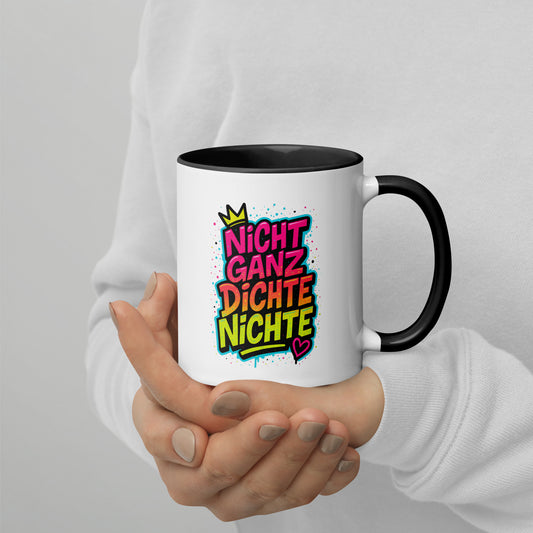 Nicht ganz dichte Nichte - Tasse mit farbiger Innenseite