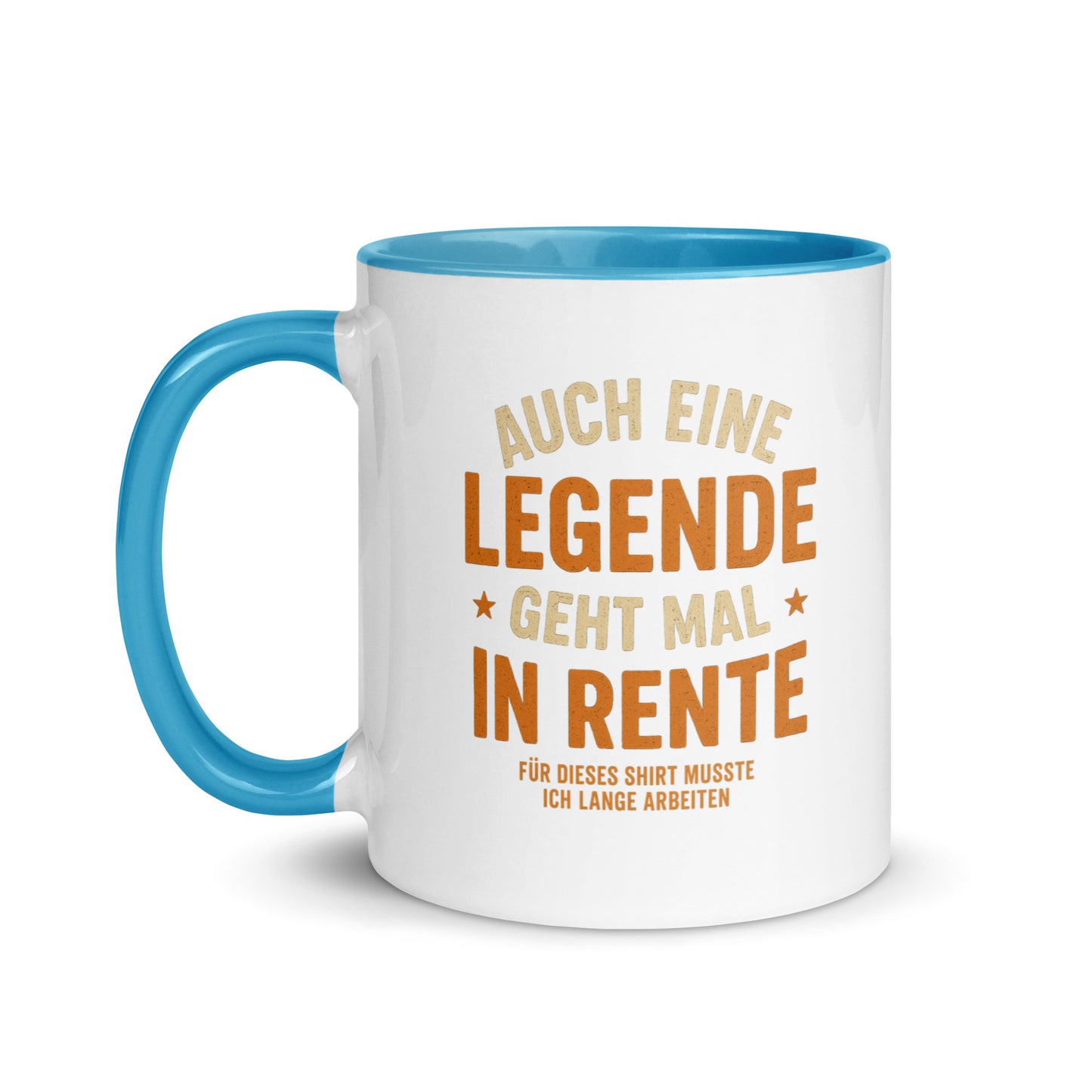 Auch eine Legende geht mal in Rente - Tasse mit farbiger Innenseite
